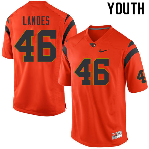 Youth #46 Cameron Landes Oregon State Beavers College Football Jerseys Sale-Orange